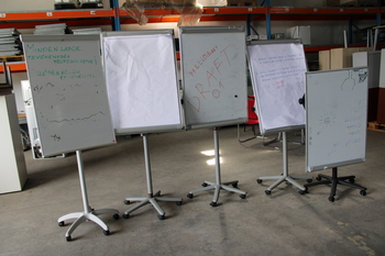 Rolling board and flipchart