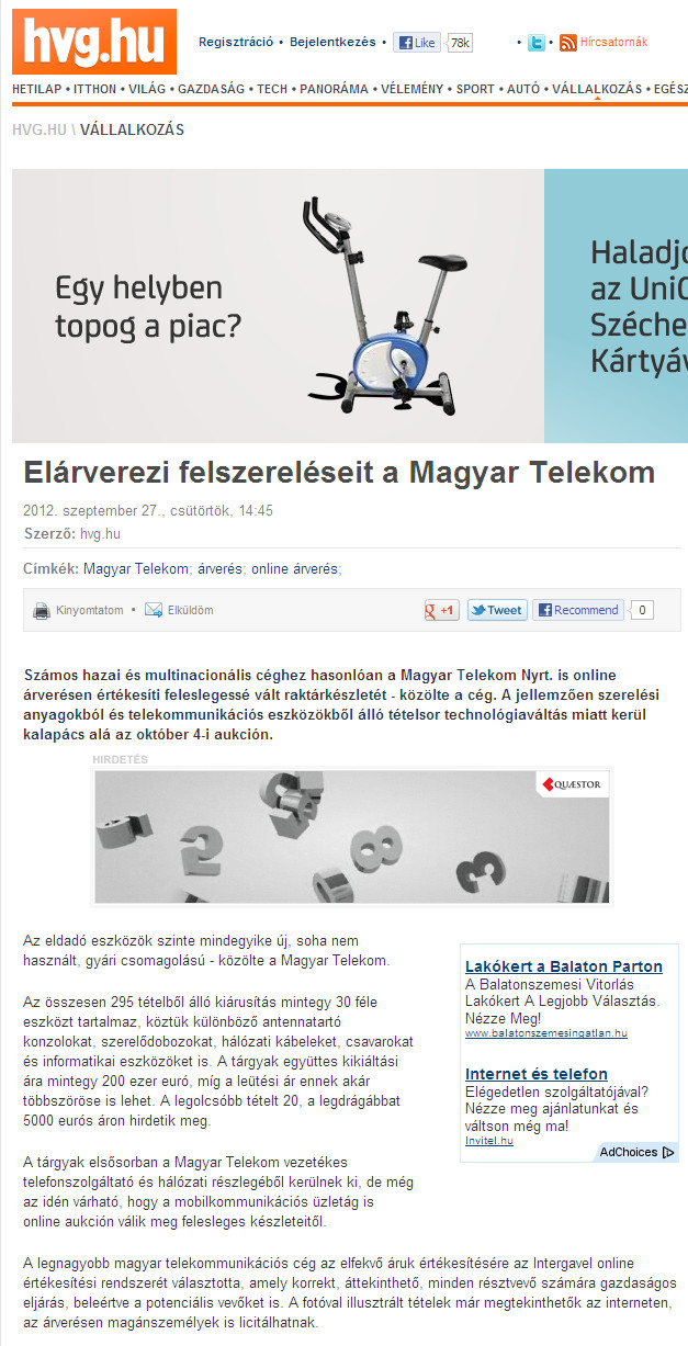 Magyar Telekom árverés