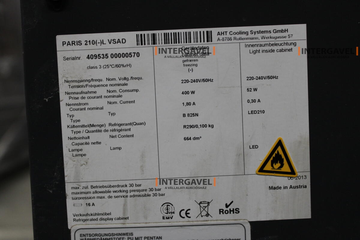 AHT fagyasztó ( Paris 210(-)L VSAD) 2