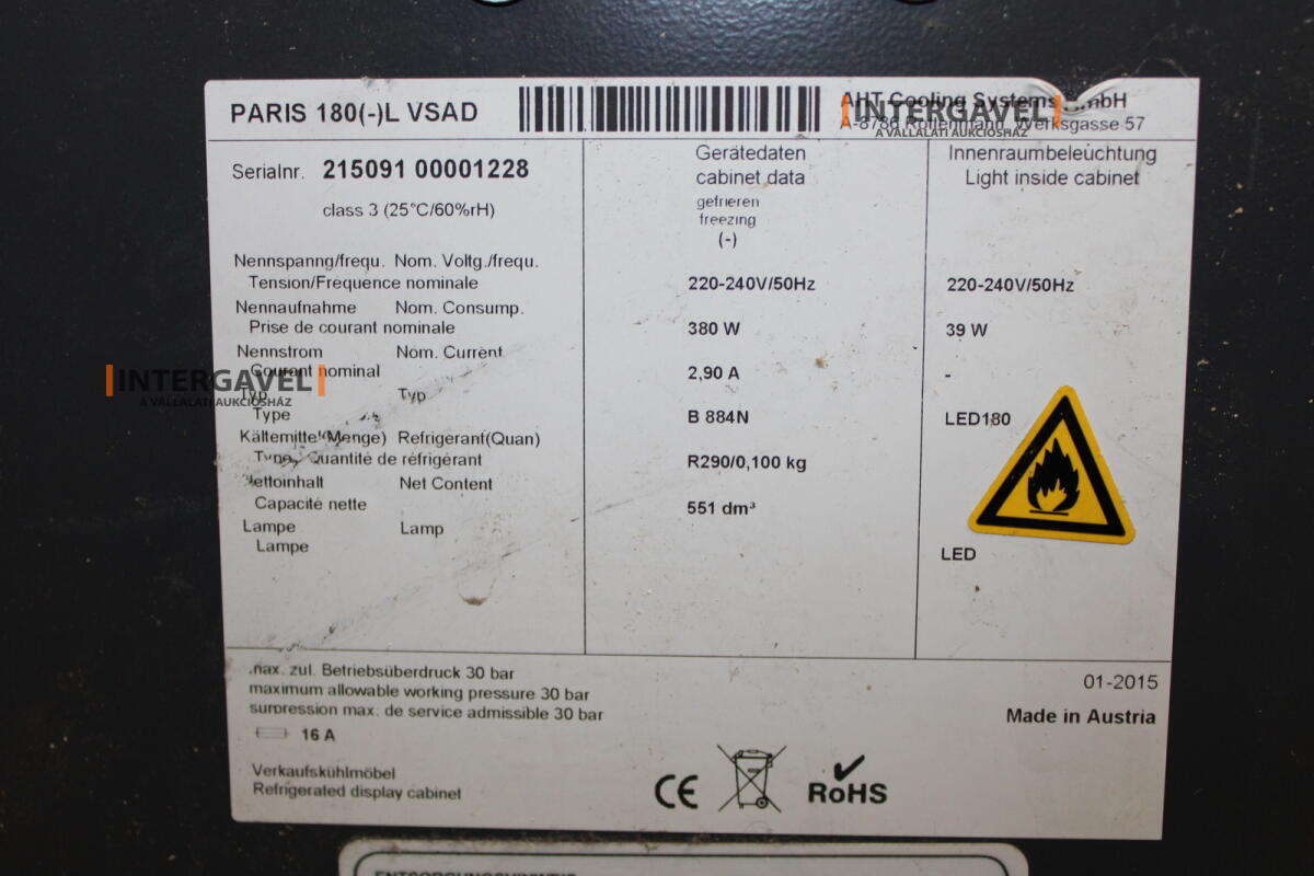 AHT fagyasztó ( Paris 180(-)L VSAD) 2