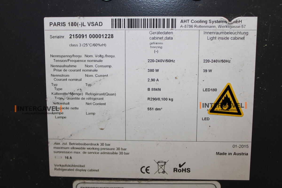 AHT fagyasztó ( Paris 180(-)L VSAD) 2