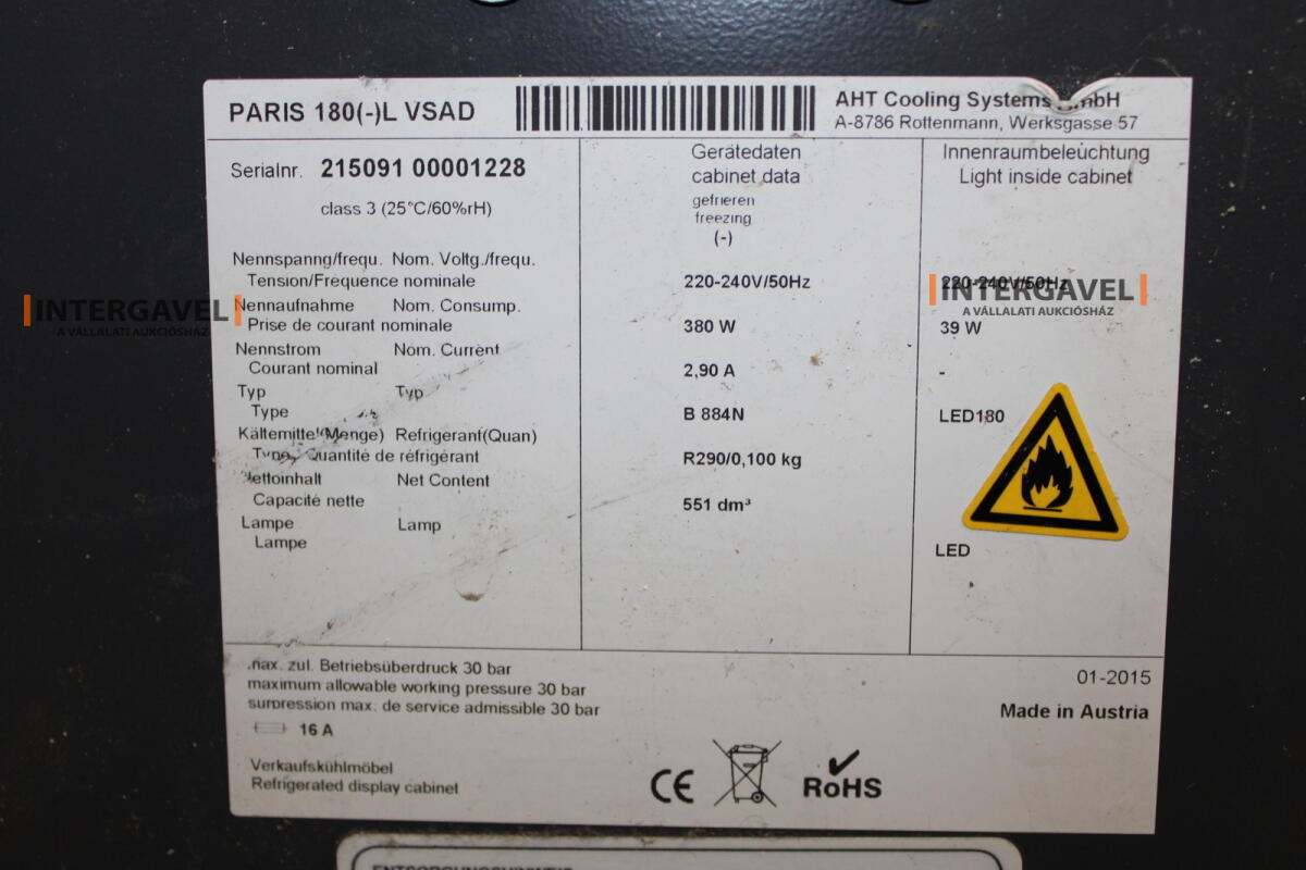 AHT fagyasztó ( Paris 180(-)L VSAD) 2