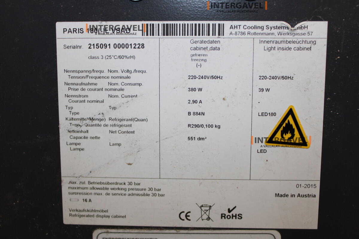 AHT fagyasztó ( Paris 180(-)L VSAD) 2
