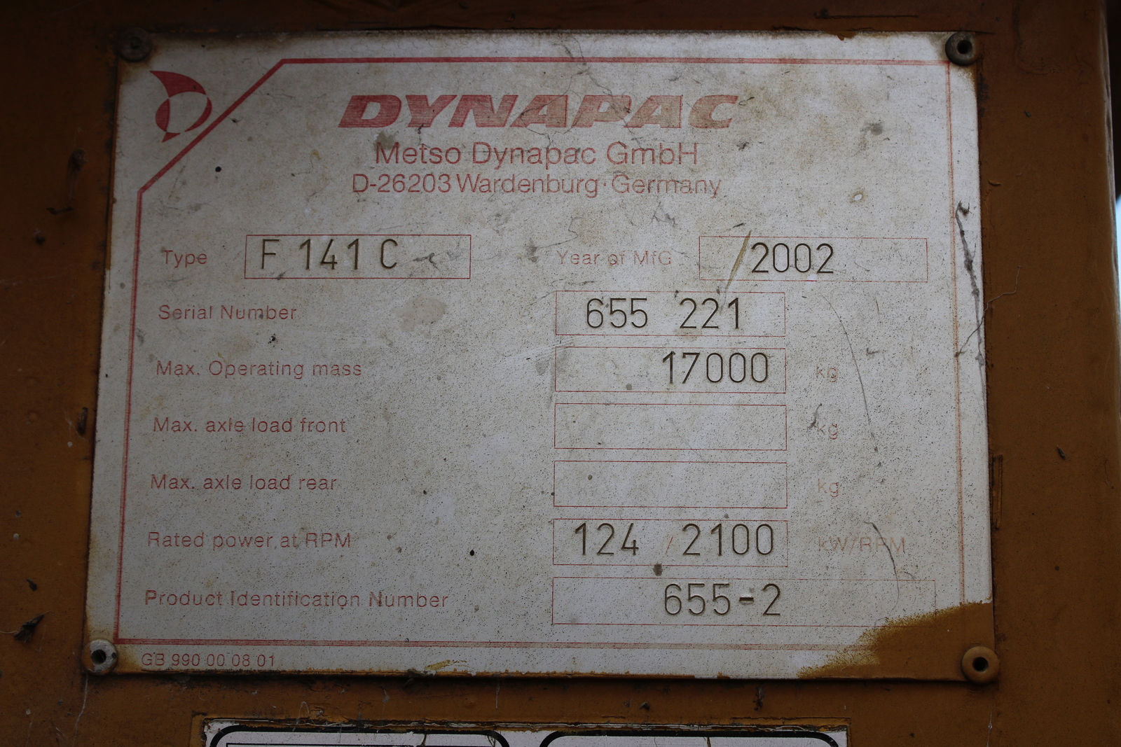 Dynapac F141C finisher 6
