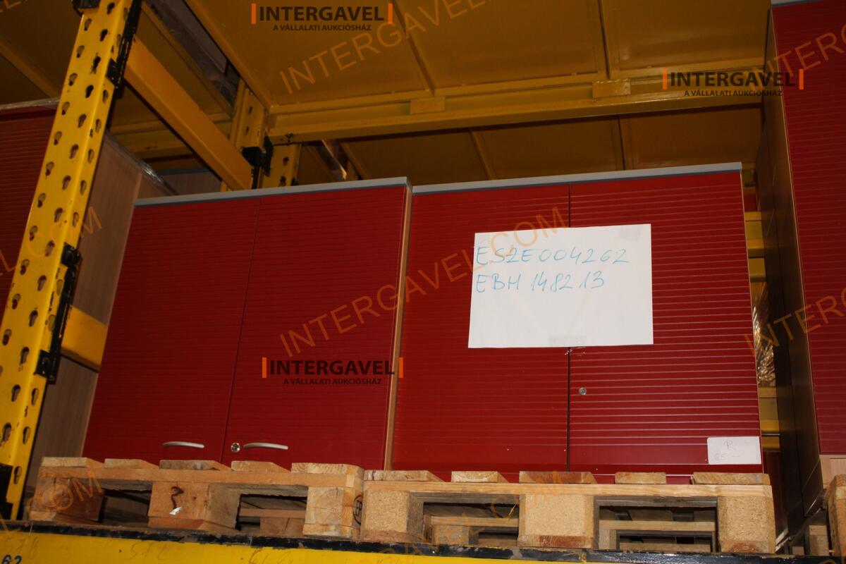 Polcos szekrény (piros ajtó-szürke/bükk tető rész-2 aktasoros) 5