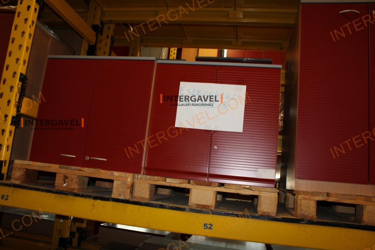 Polcos szekrény (piros ajtó-szürke/bükk tető rész-2 aktasoros) 4