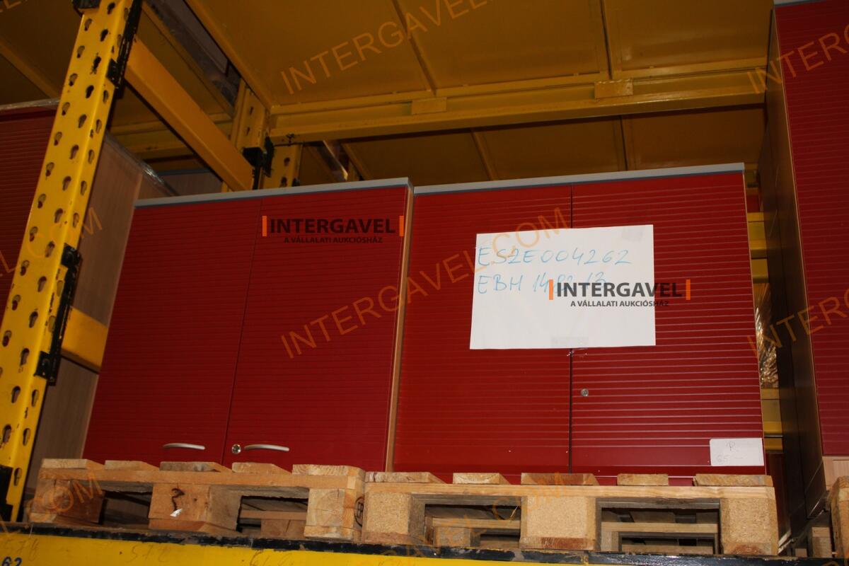 Polcos szekrény (piros ajtó-szürke/bükk tető rész-2 aktasoros) 5