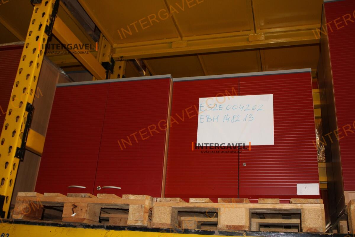 Polcos szekrény (piros ajtó-szürke/bükk tető rész-2 aktasoros) 5