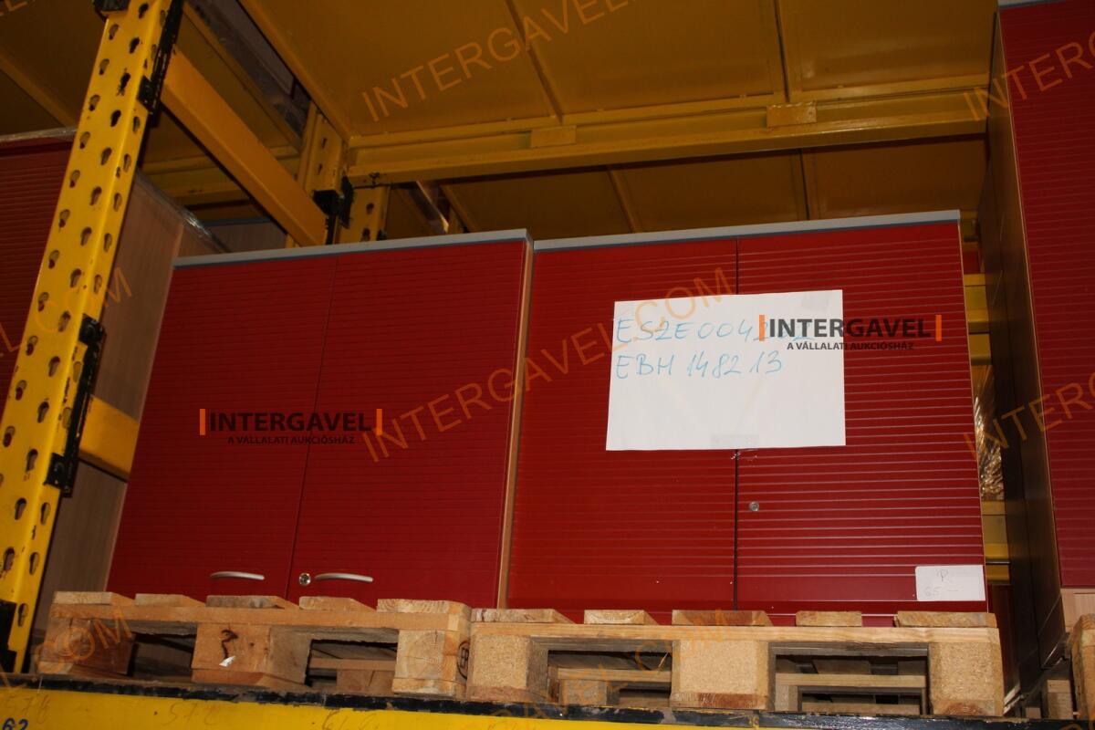 Polcos szekrény (piros ajtó-szürke/bükk tető rész-2 aktasoros) 5