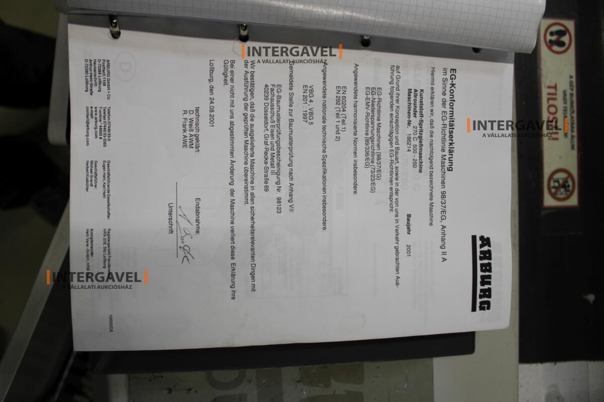 Műanyag fröccsöntőgép 20