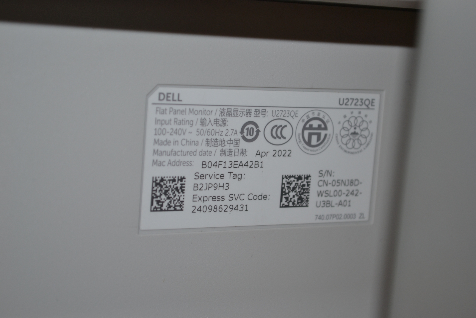 Monitor 27" Dell U2723QE UltraSharp  2