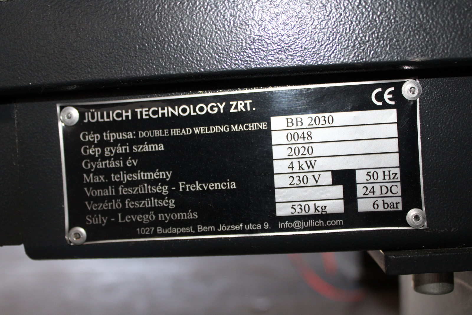 Kétfejes hegesztőgép műanyag profilokhoz Jullich Technologies JTG BB2030 2