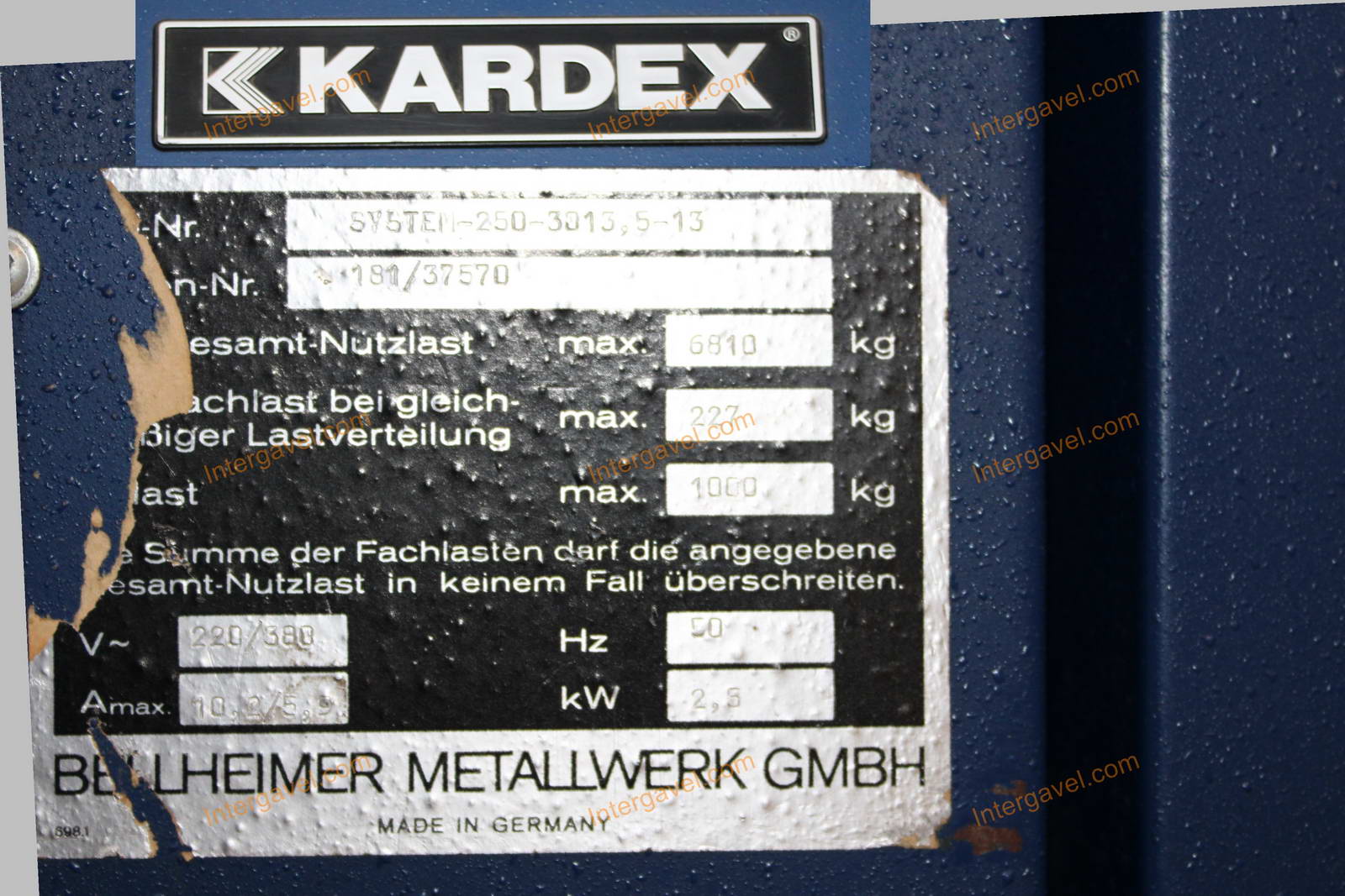 Automata polc -  Bellheimer, Kardex System-250-3013,5- 13 2