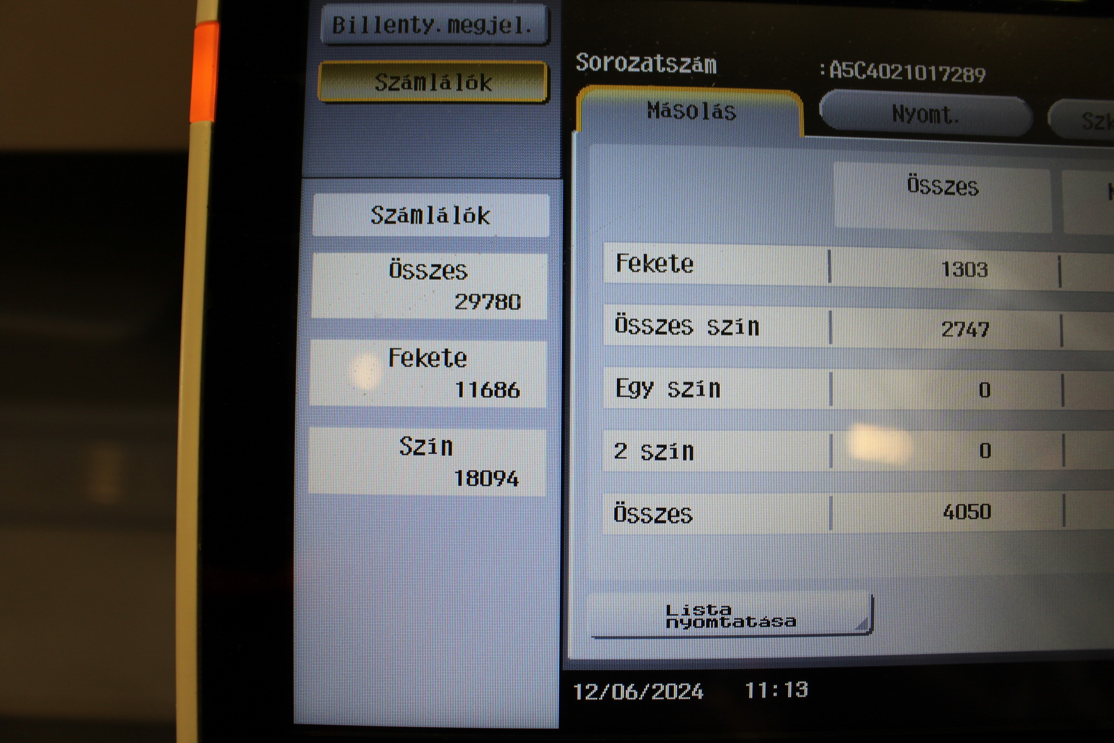 Nyomtató (Bizhub C224e) 6