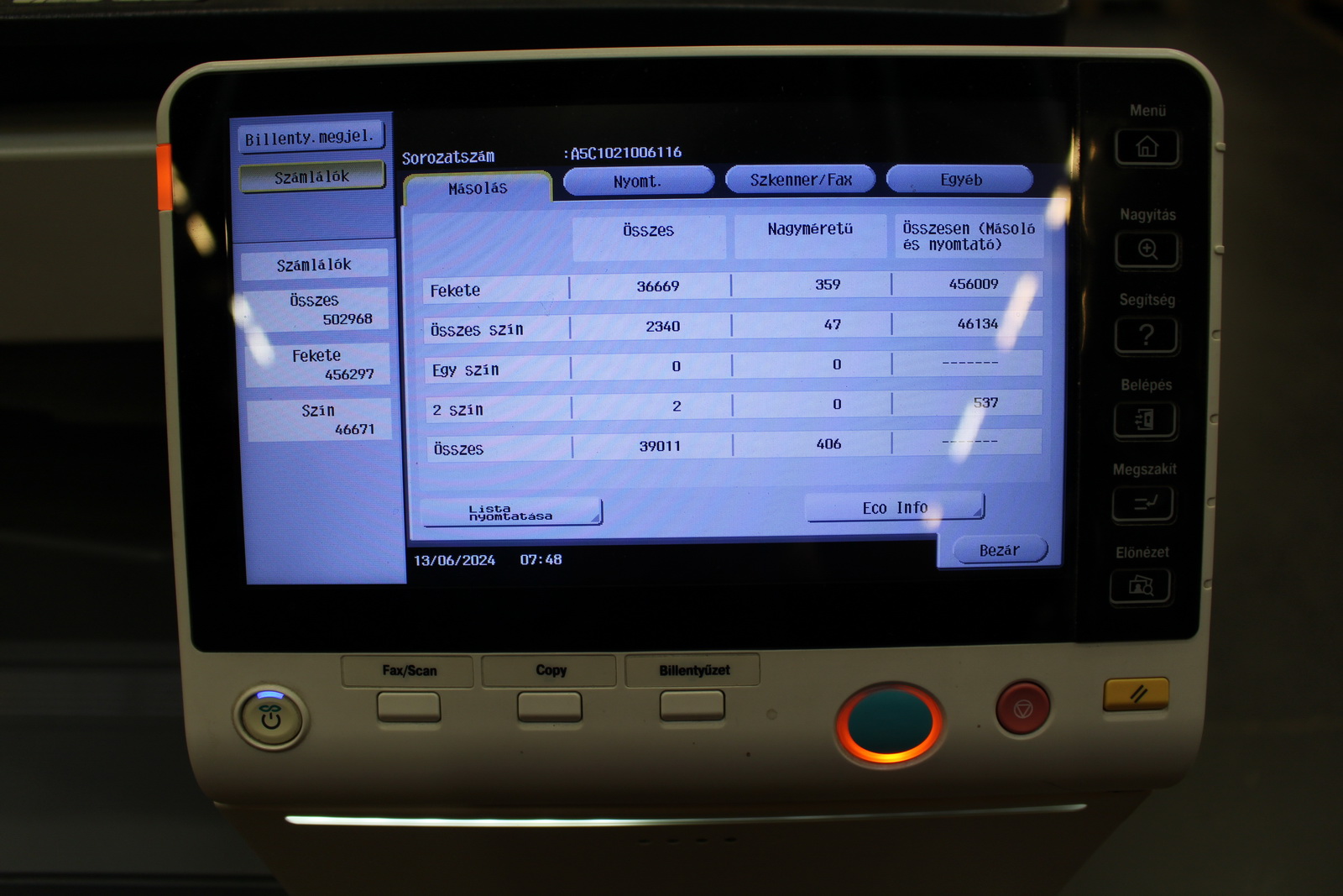 Nyomtató (Bizhub C364e) 6