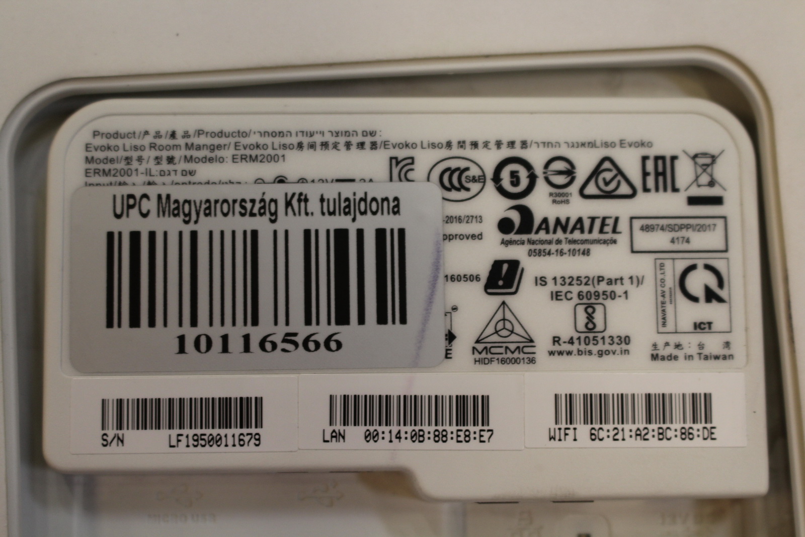 Evoko teremfoglalási rendszer (EVOKO ERM2001) 2