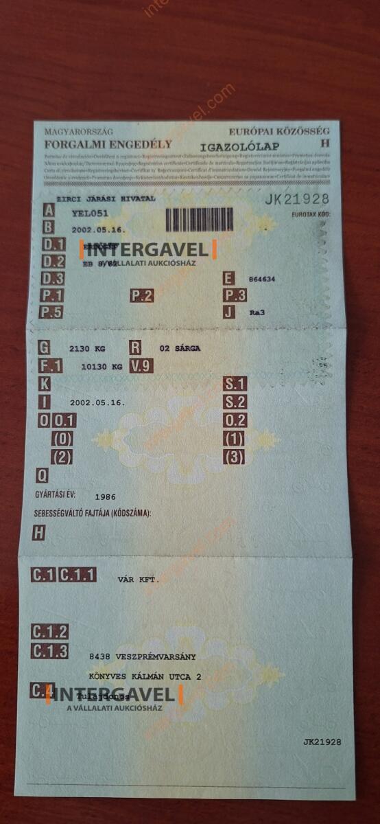 Pótkocsi- Erdőgép 22