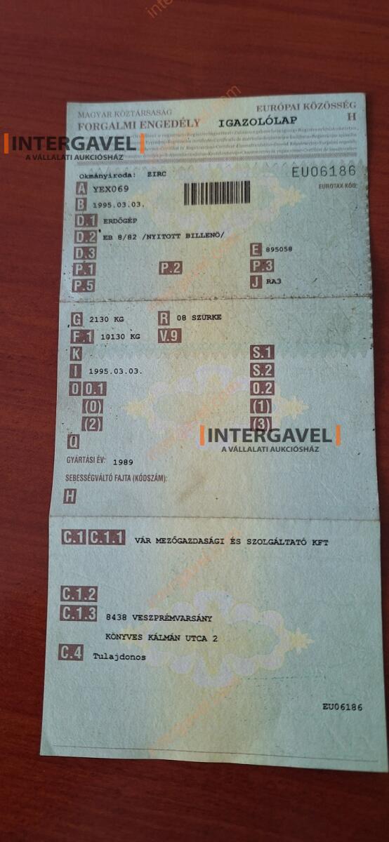 Pótkocsi - Erdőgép 20