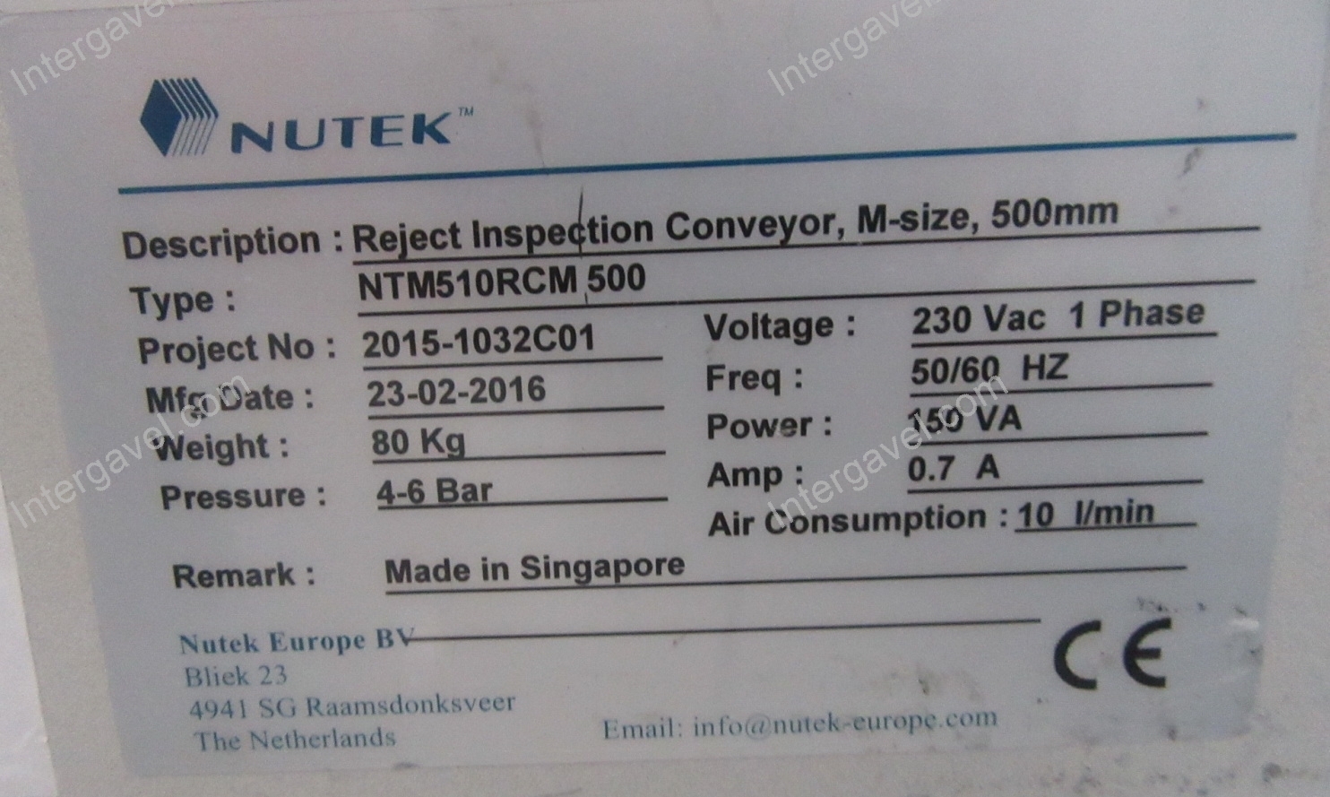 Konvejor - Nutek, NTM510RCM500 2