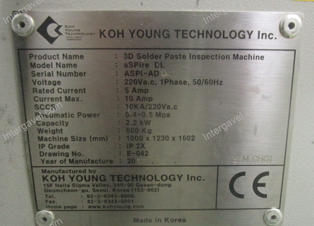 Ellenőrző munkahely - Koh Young, aSPire DL 2