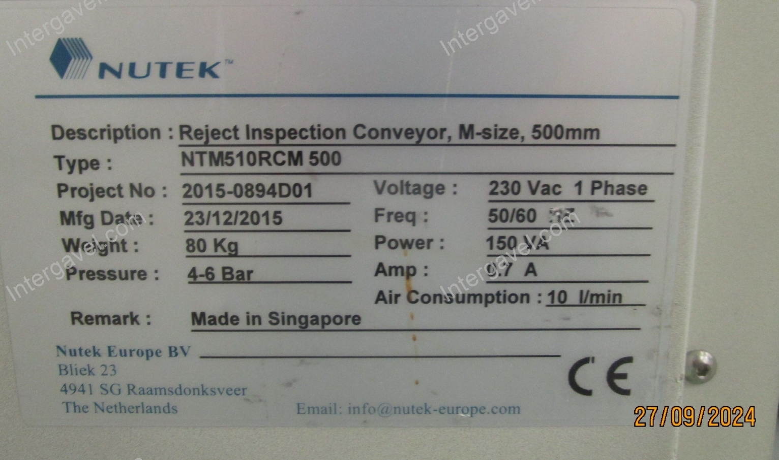 Konvejor - Nutek, NTM510RCM500 2