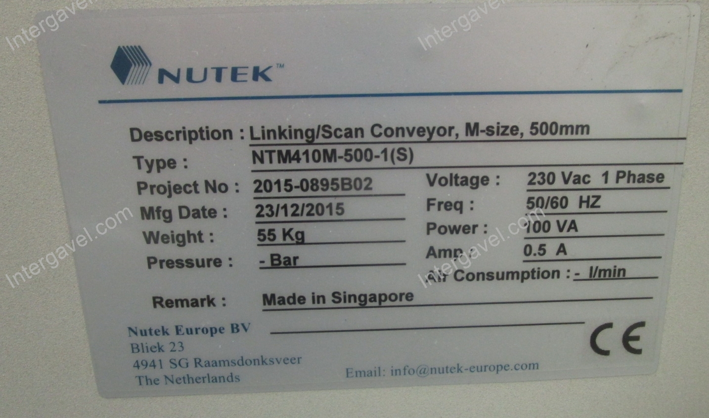 Konvejor - Nutek, NTM410M-500-1(S) 2