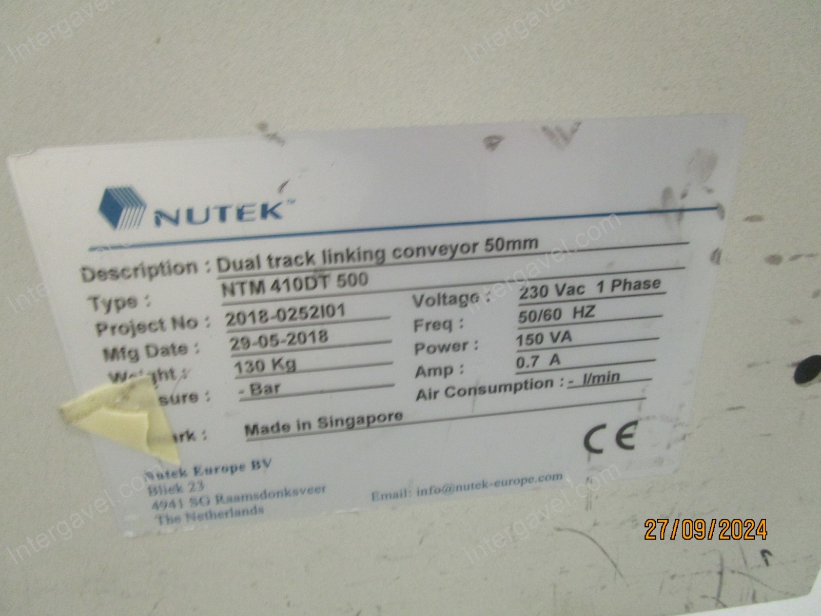 Konvejor - Nutek, NTM410DT500 2