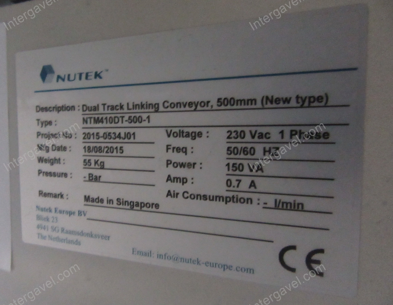 Konvejor - Nutek, NTM410DT-500-1 2