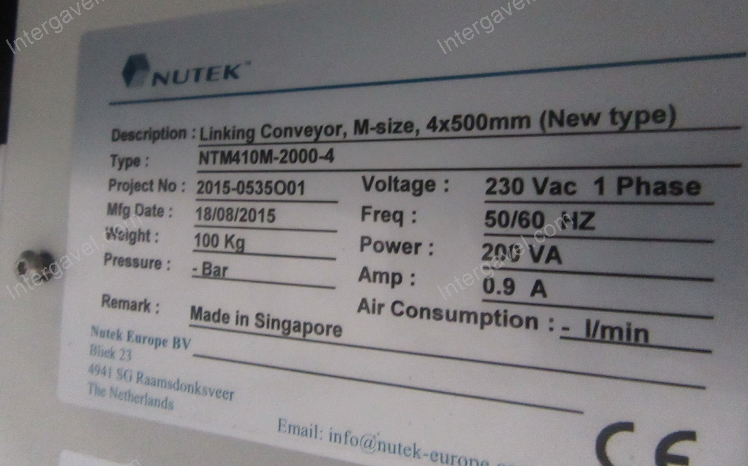 Konvejor - Nutek, NTM410M-2000-4 2