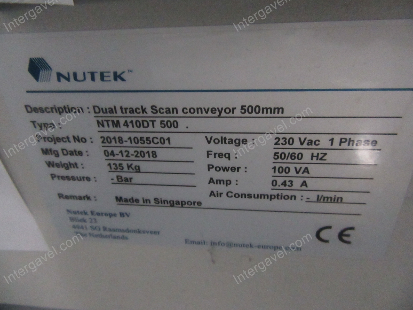 Konvejor - Nutek, NTM410DT500 2