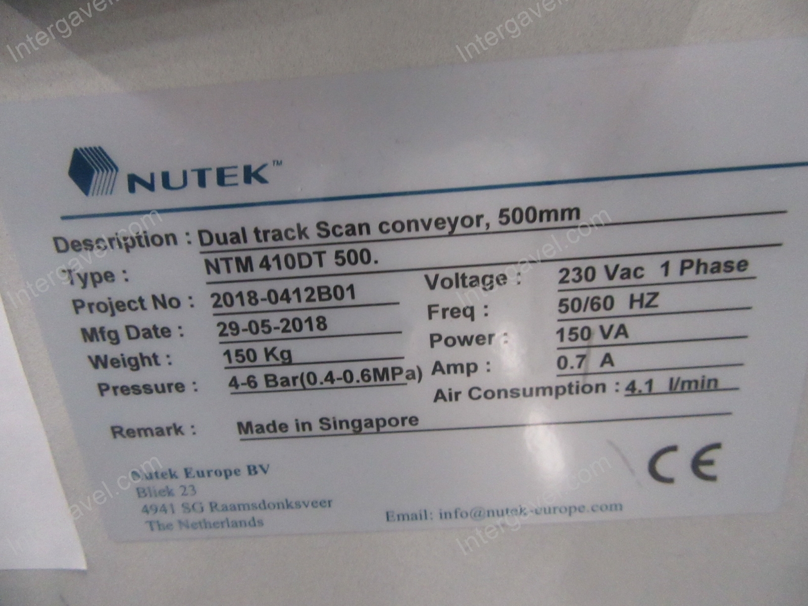 Konvejor - Nutek, NTM410DT500 2