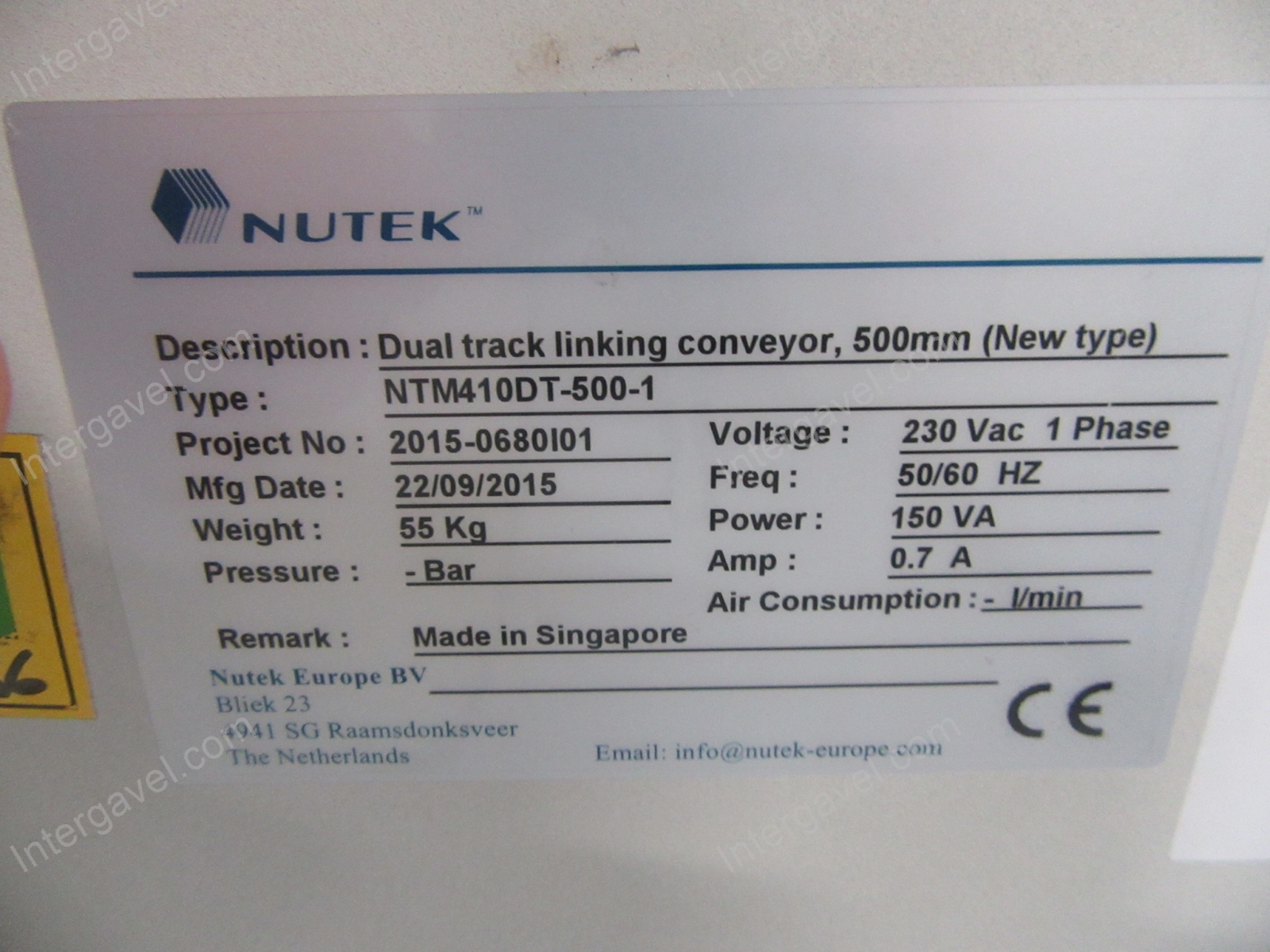 Konvejor - Nutek, NTM410DT-500-1 2