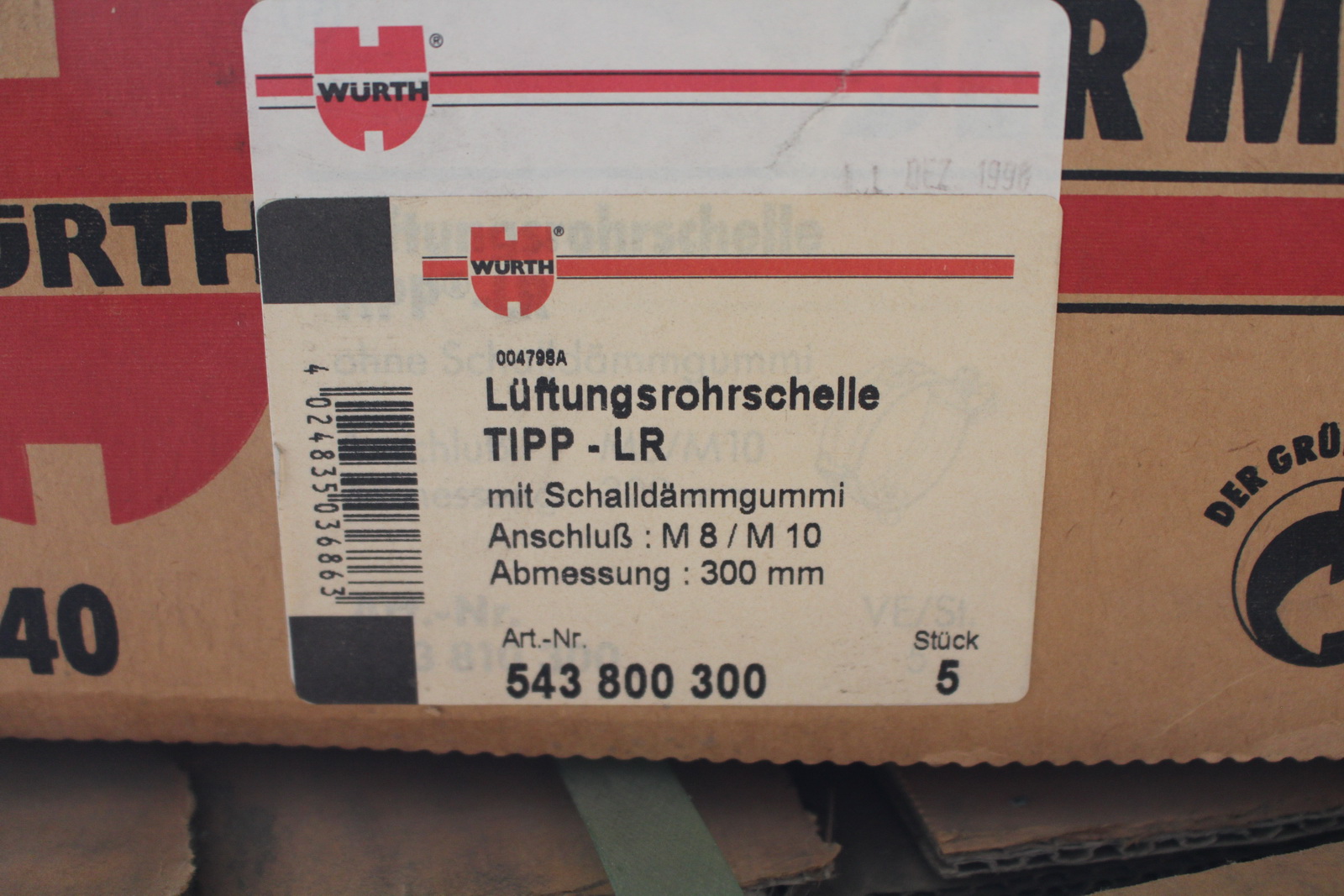 Würth gumis légtechnikai csőbilincs, átmérő: 300mm