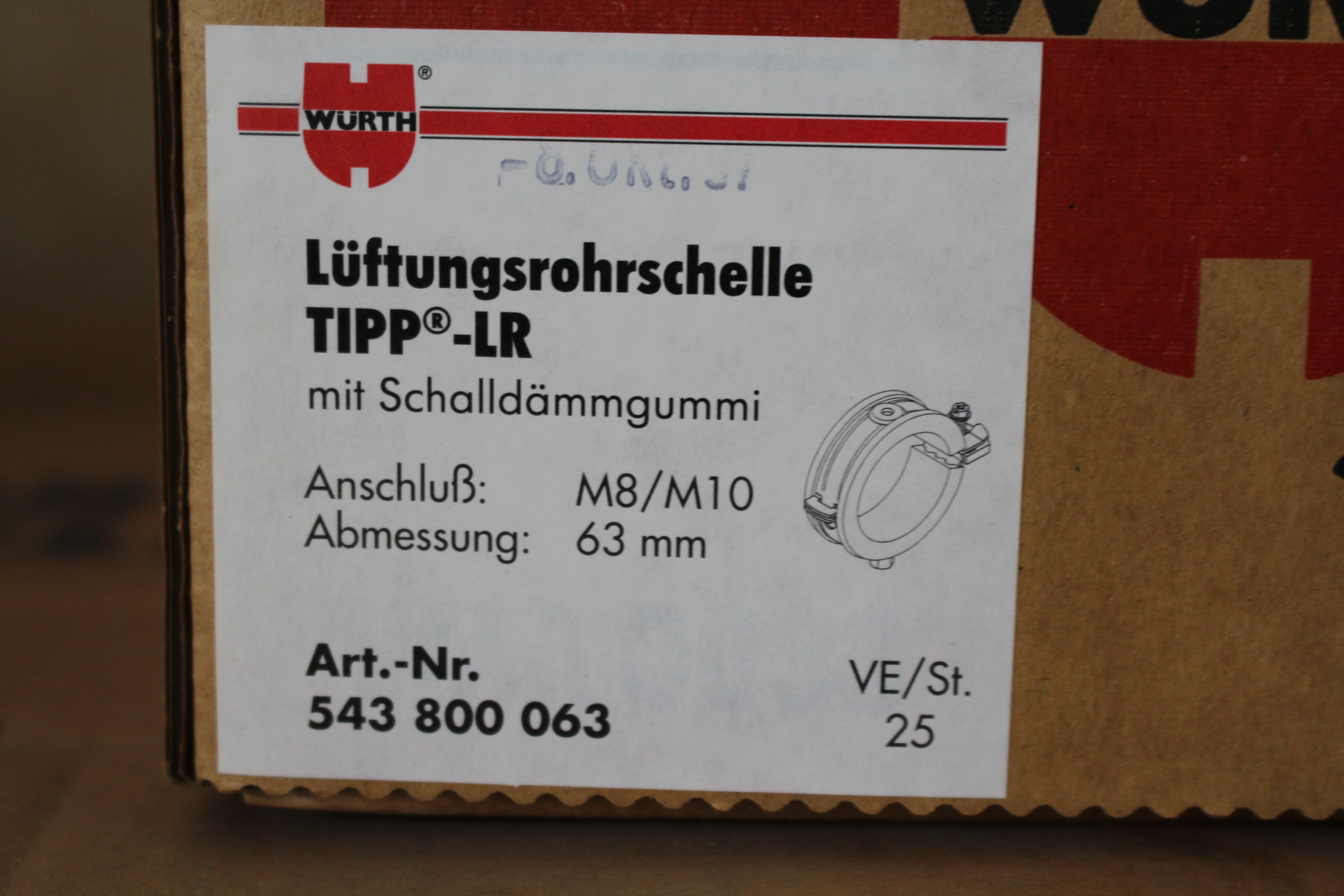 Würth gumis légtechnikai csőbilincs, átmérő: 63mm