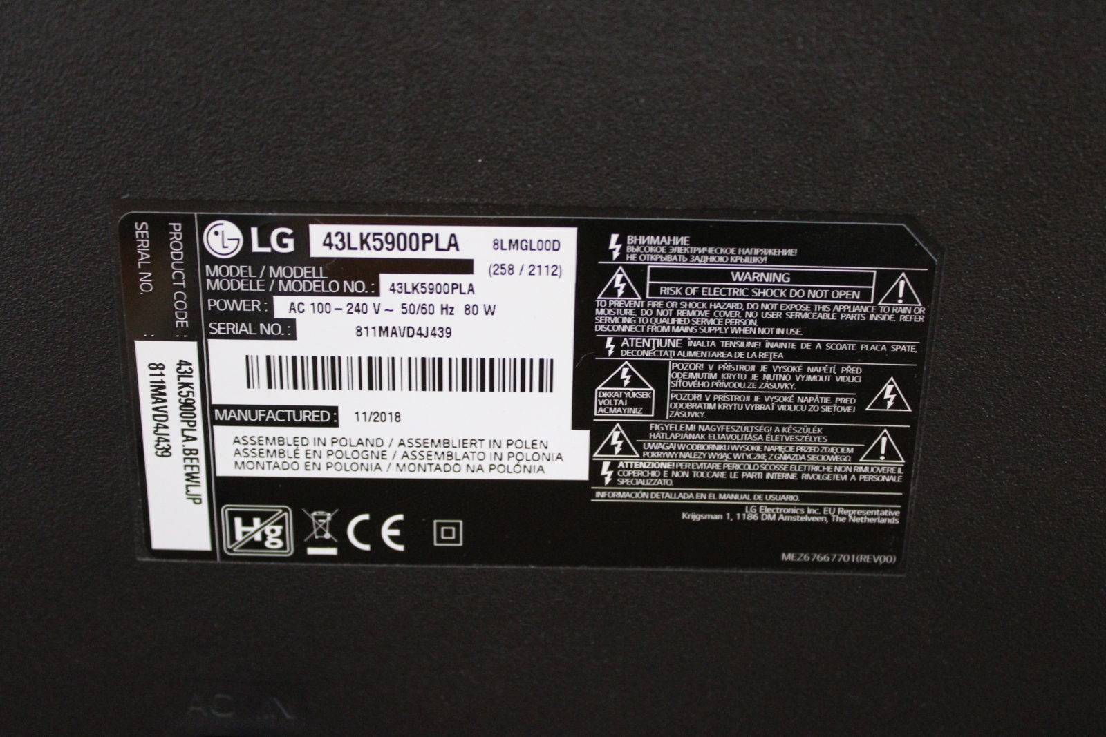 LG tv (43LK5900PLA) 2