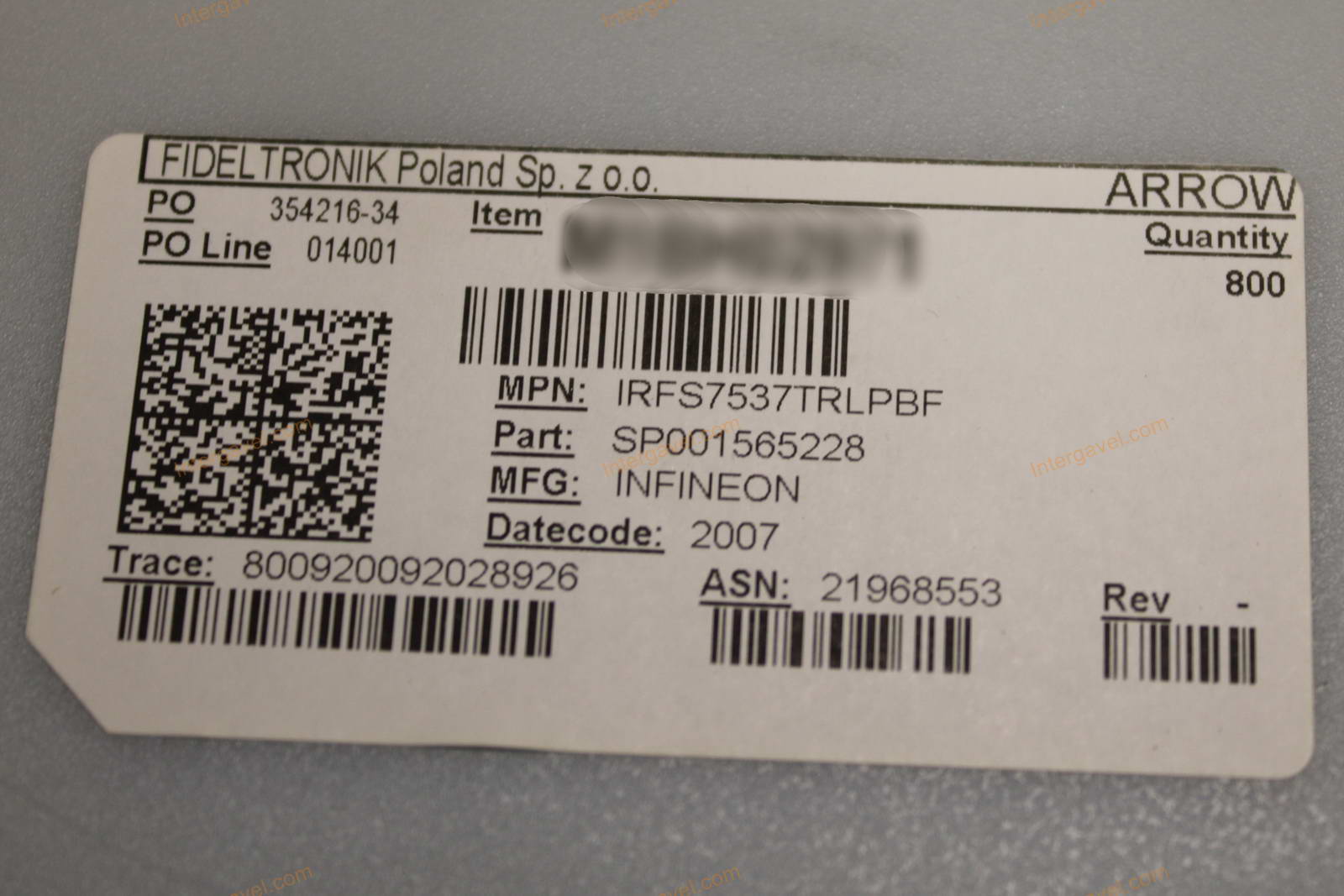 MOSFET N-CH 60V IRF 3