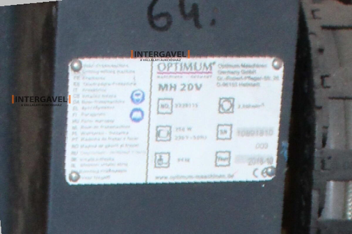 Fúró-marógép - Optimum, OPTI Mill MH 20V 17