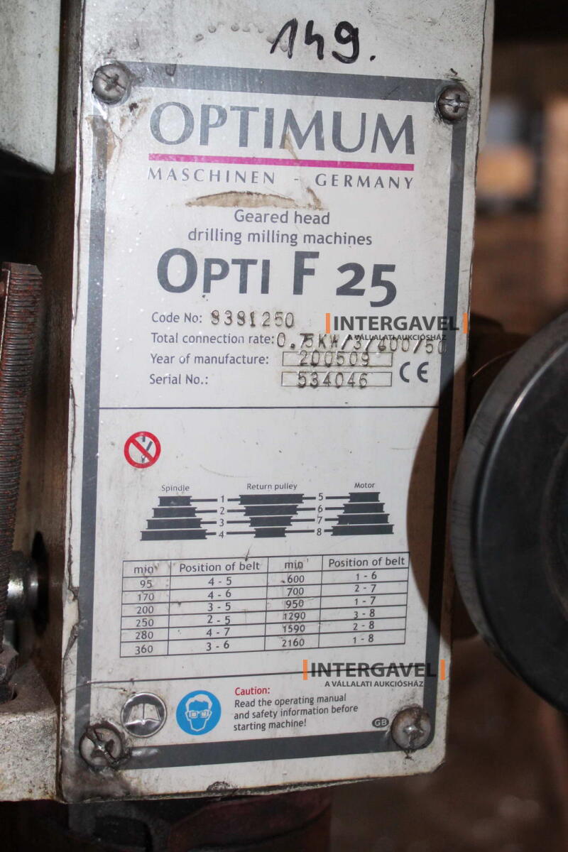 Fúrógép -  Optimum, Opti F 25 2