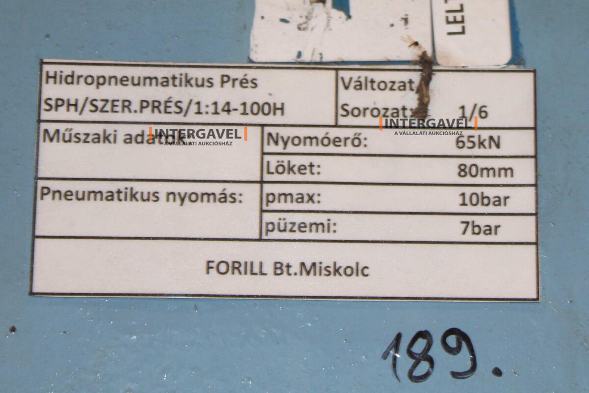 Hidropneumatikus prés 2