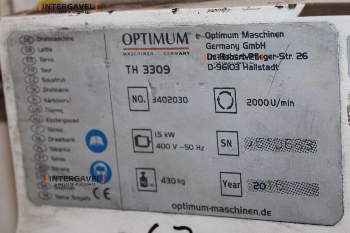 Eszterga - Optimum, TH 3309 2