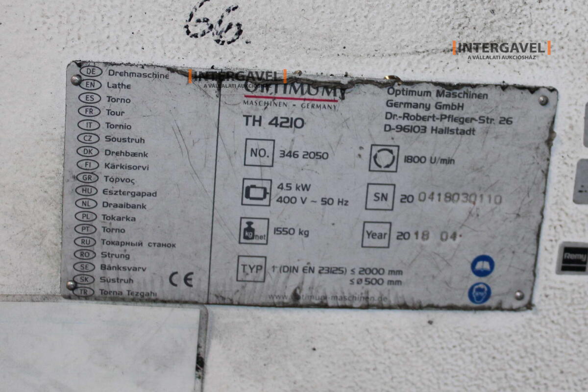 Eszterga - Optimum, TH 4210 2