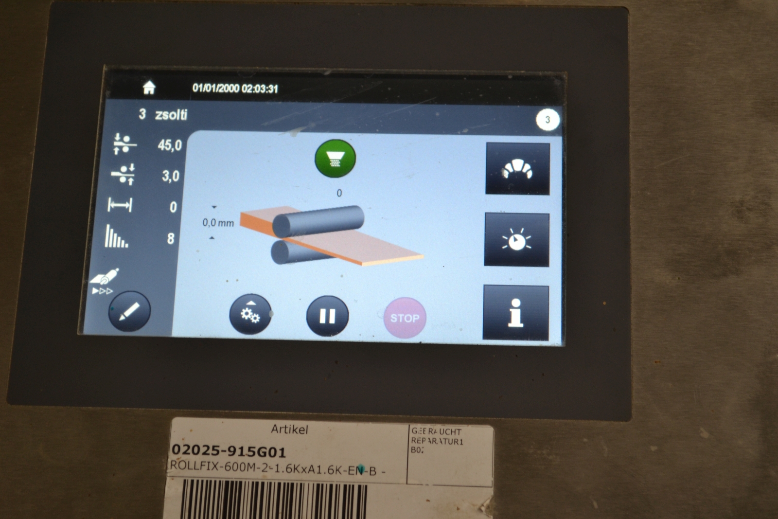 Fritsch Rollfix 600 nyújtógép 16