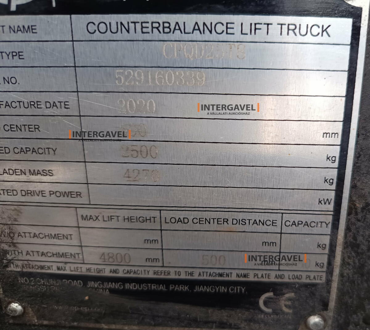 Homlokvillás targonca (gázos) 2