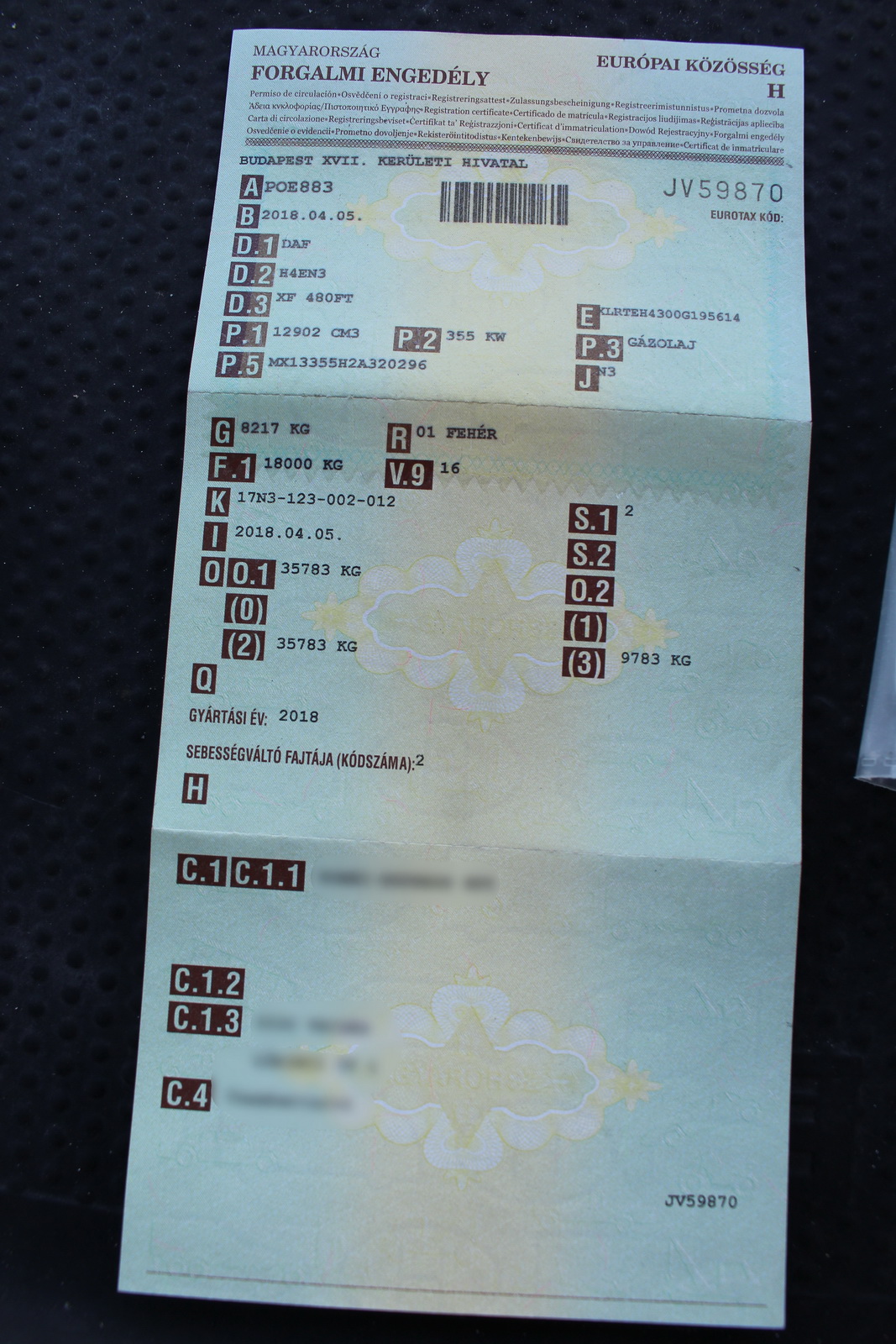 Nyergesvontató-DAF XF480FT 2