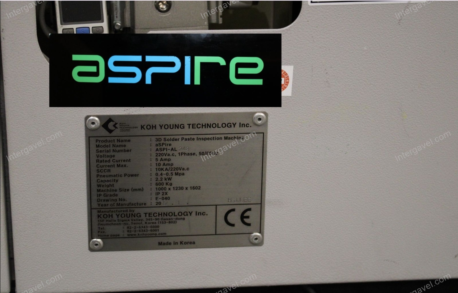 Ellenőrző munkahely - Koh Young, aSPire 2