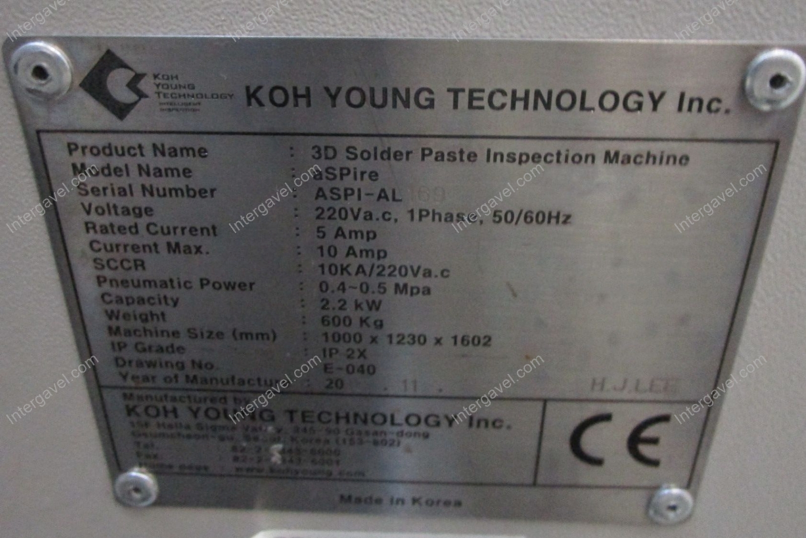 Ellenőrző munkahely - Koh Young,  aSPire 2