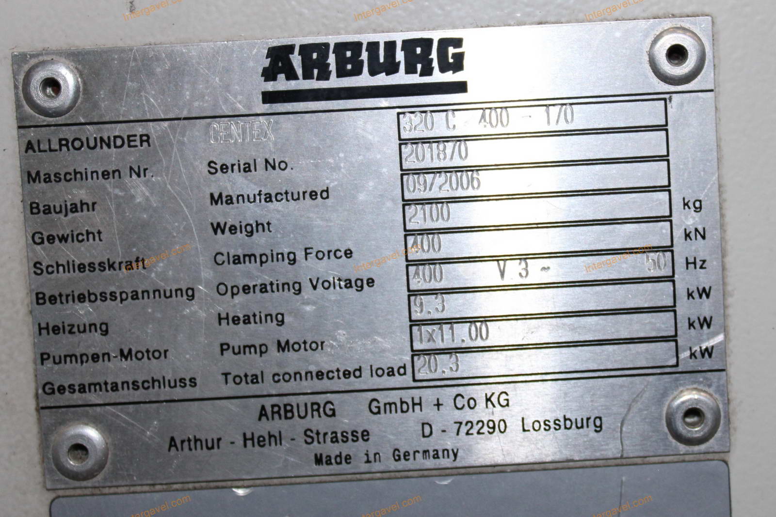 Fröccsöntő gép - Arburg, 320 C 400-170 2