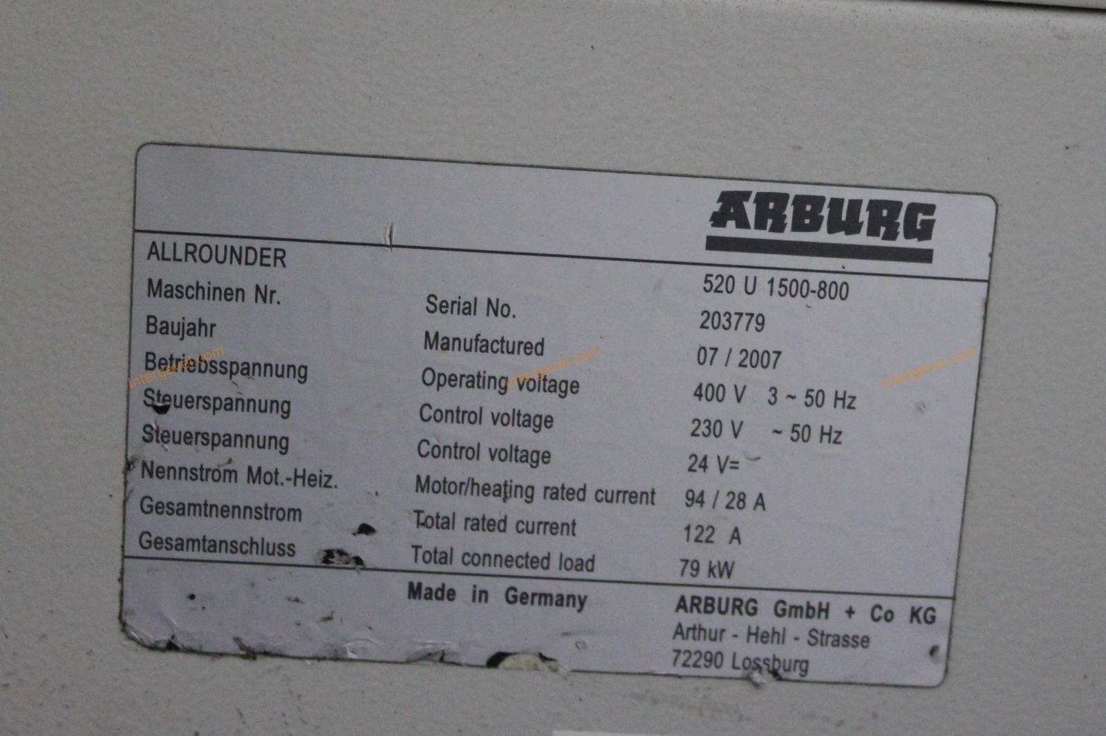 Fröccsöntő gép - Arburg, 520 U 1500-800 12