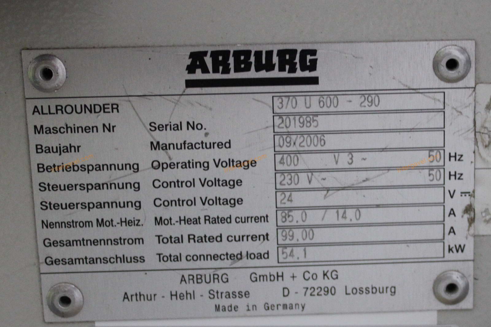 Fröccsöntő gép - Arburg, 370 U 600-290 2