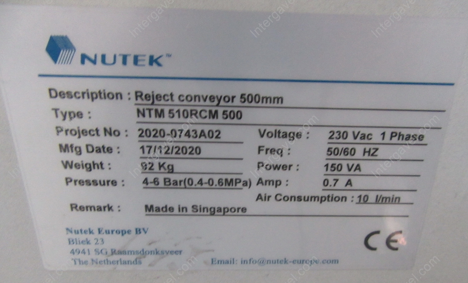 Konvejor - Nutek, NTM510RCM500 2